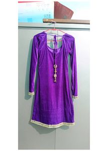 Trendy Velvet Purple Suit