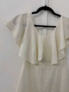 White Ruffle Bodycon Dress