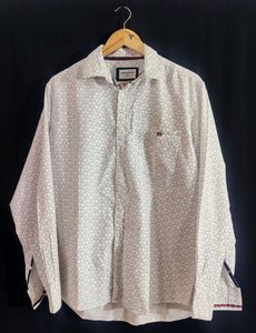 Crimsoune Club White Printed Kamis Shirt For Men