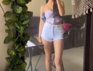 White Ripped Denim Shorts