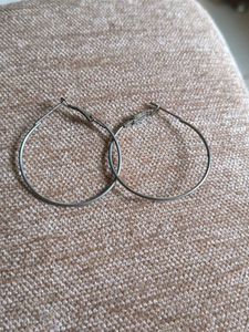 Black and silver  Hoop Earrings