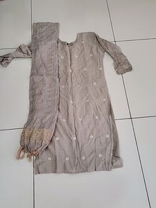 Brown Kurta Duppatta Without Pants