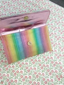 🌈Vibrant Rainbow Shimmer Clutch ₹450 only! ✨👛