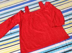 Off Shoulder Velvet Red Top ❤️❤️