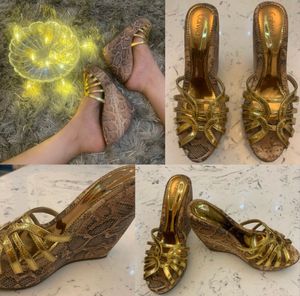 Catwalk Gold & Snake Wedges