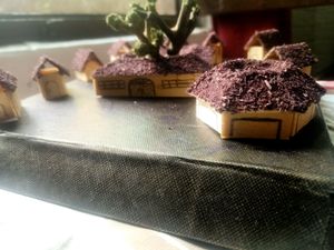 Mini Craft Ideas Hand Made ColourFul Huts Haveli Trees Pent House