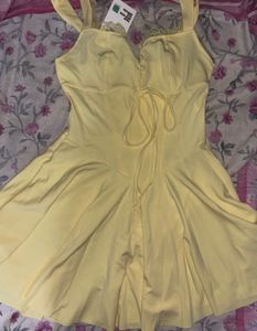NEWME Butter Yellow Flared Dress