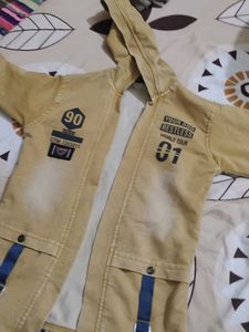 Tan Graphic Hooded Jacket