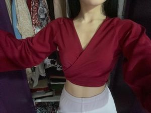 Maroon Wrap Top