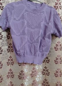 Lavender Heart Knit Top