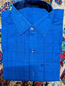 Blue Checkered Long Sleeve Shirt