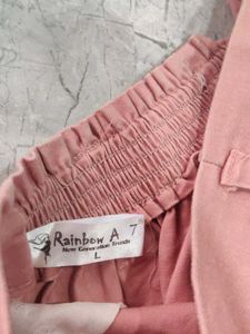 Pink High-Waisted Trousers