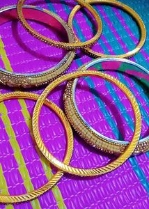 Golden Bridal Kangan - Set of 6