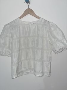 White Puff Sleeve Top