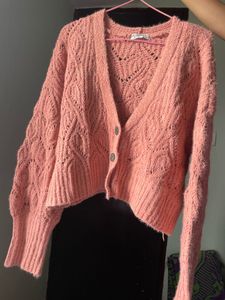 Peach Knit Cardigan