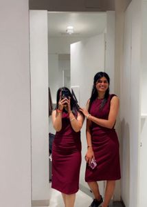 Burgundy Sleeveless Midi Dress
