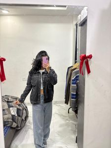 Unisex Black Charcoal Denim Jacket