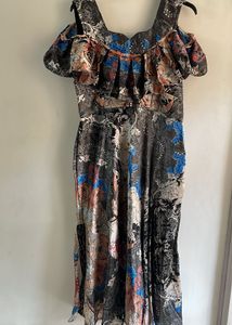 Floral Print Cold Shoulder Dress