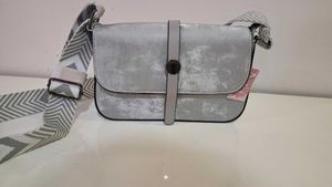 Stylish Grey Patterned Bag Strap