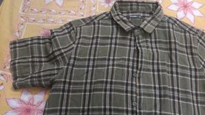 Zudio Olive Green Plaid Flannel Shirt - XL