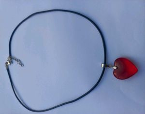 Red Heart Cord Necklace