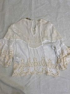 Embroidered White Top