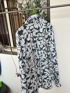 Leaf Print Button-Down Shirt