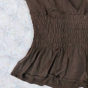 🤎 Chocolate Brown Shirred Top! 🤎