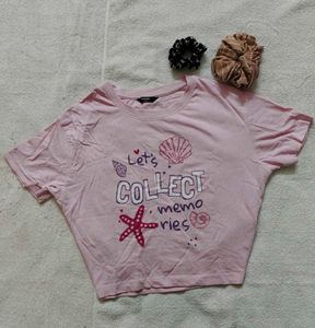 Pink Crop Tee