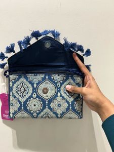 Patterned Clutch with Tassels