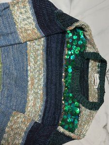 Striped Embellished Sweater