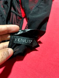 Red &amp; Black Lace Teddy Bodysuit XL