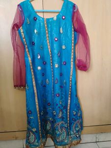 Blue Embroidery Top