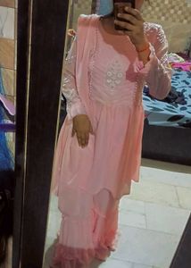 Pink Embroidered Sharara Set