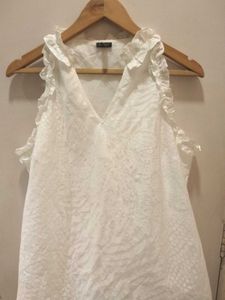 Ruffled White Beautiful Top