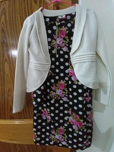 Floral & Polka Dot Jacket with White Sleeves