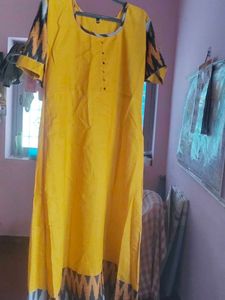 Yellow & Ikat Print Kurta