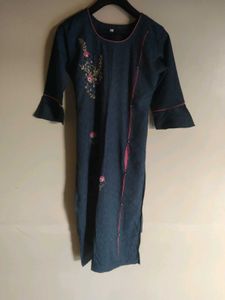 Embroidered Blue Kurta
