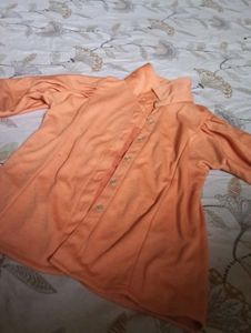 Peach Button-Up Top