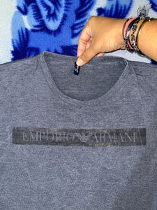 Emporio Armani Unisex Tshirt In Navy Blue
