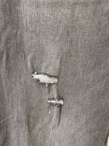 Gray Wide Leg Denim Pants