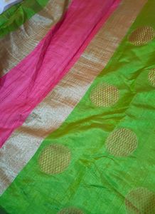 Green Silk Saree With Blouse