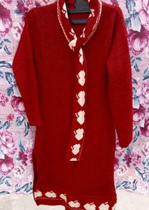 Woolen Kurti In Red Colour Very Heavy Fabric