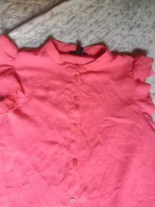 Pink Ruffle Sleeve Top