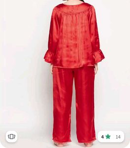 Red Satin Night Suit