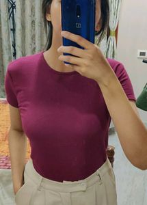 Maroon Fitted Top