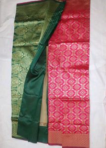 Green &amp; Pink Silk Saree