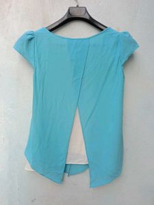 New With Tag Korean Ruffled Blue Blouson