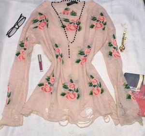 Floral Knit Sweater Vintage winter Dress✨