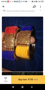 Price drop on Metallic gold stone Glass Bread Bangles Sets